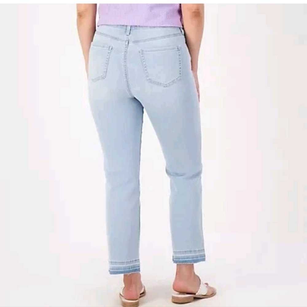 NYDJ Womens Jeans Size 22W Oceanfront Blue Marilyn Straight Release Hem New - Picture 3 of 9